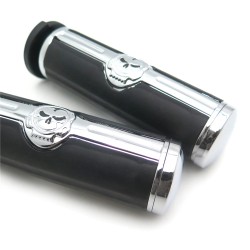 Motorcycle hand grips - skull - for Harley Davidson VRSC XL XR Dyna Softail YAMAHA - 25mmHand Grips & End