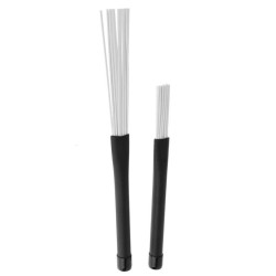 Jazz drum sticks - nylon brushes - retractable - with rubber handle - 23cm - 2 piecesDrums