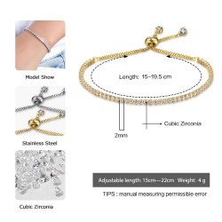 Elegant bracelet - with cubic zirconia - adjustableBracelets