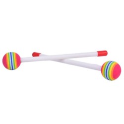 Drum mallets - sticks - colorful round lollipop shaped - 1 pairDrums