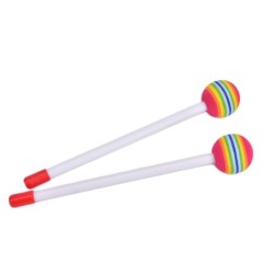 Drum mallets - sticks - colorful round lollipop shaped - 1 pairDrums