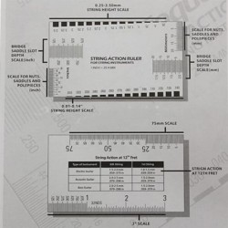 Guitar measuring ruler - string conversion chart - stainless steelGuitars