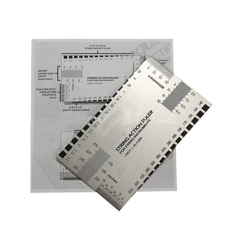 Guitar measuring ruler - string conversion chart - stainless steelGuitars