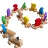 Mini wooden train with numbers - building blocks - educational toyWooden
