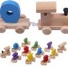 Mini wooden train with numbers - building blocks - educational toyWooden