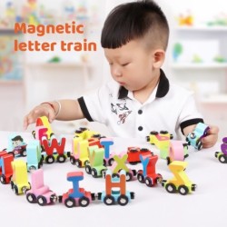 Magnetic trains / cars with letters / numbers / insects - wooden - educational toyConstruction