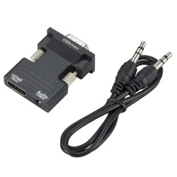 HDMI-compatible to VGA adapter - audio cable - 3.5mm - 1080PCables