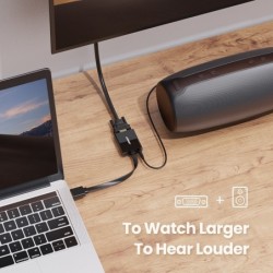 UGREEN - active HDMI to VGA adapter - with 3.5mm audio jack - 1080PCables