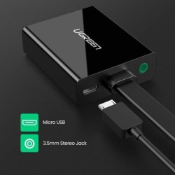 UGREEN - active HDMI to VGA adapter - with 3.5mm audio jack - 1080PCables