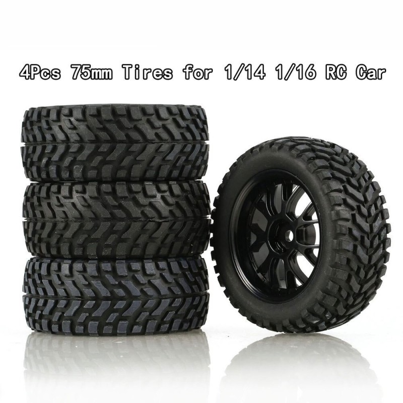 Wheel tires - 75mm - upgraded version - for Wltoys 144001 MN99S MN90 MN86 RC cars - 4 piecesR/C car