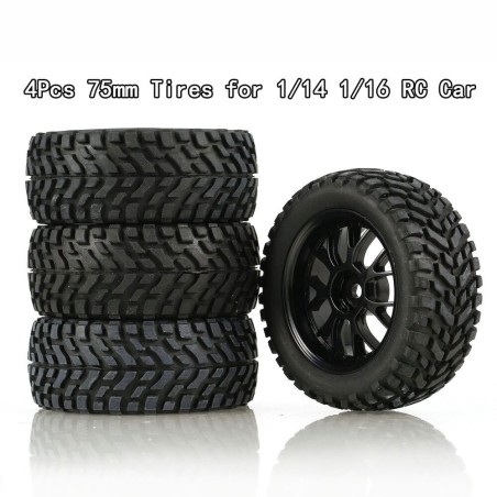 Wheel tires - 75mm - upgraded version - for Wltoys 144001 MN99S MN90 MN86 RC cars - 4 piecesR/C car
