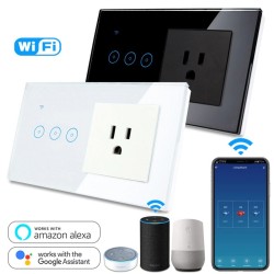 Smart wall socket - light switch - 1 - 3 gangs - WiFi / APP / remote control - Alexa - Google - HomeSwitches