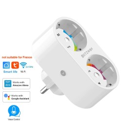 BW-SHP7 -16A 3680W - wall socket - dual EU plug - WiFi - timer - remote control - Alexa - GoogleSwitches