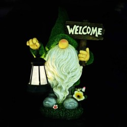Decorative garden dwarf - with lamp - resin statue - solar - LEDSolar lighting