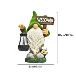 Decorative garden dwarf - with lamp - resin statue - solar - LEDSolar lighting