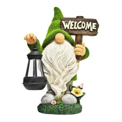 Decorative garden dwarf - with lamp - resin statue - solar - LEDSolar lighting