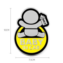 Baby In Car - 3D aluminum car sticker - waterproofStickers