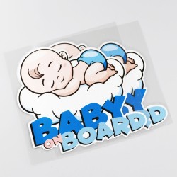 Baby On Board - sleeping baby - car stickerStickers