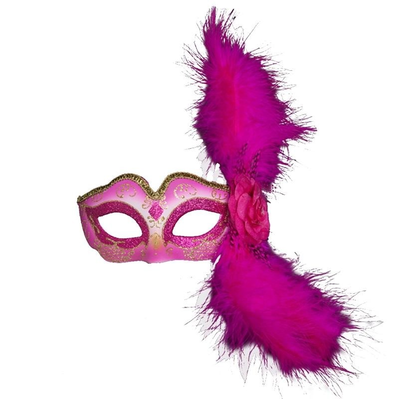 Venetian eye mask - with feathers / glitter - for Halloween / masqueradesMasks