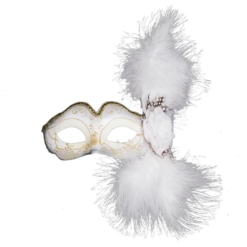 Venetian eye mask - with feathers / glitter - for Halloween / masqueradesMasks