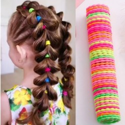 Elastic hair bands - colorful nylon - 50 piecesHair clips