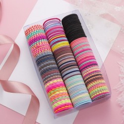 Elastic hair bands - colorful nylon - 50 piecesHair clips