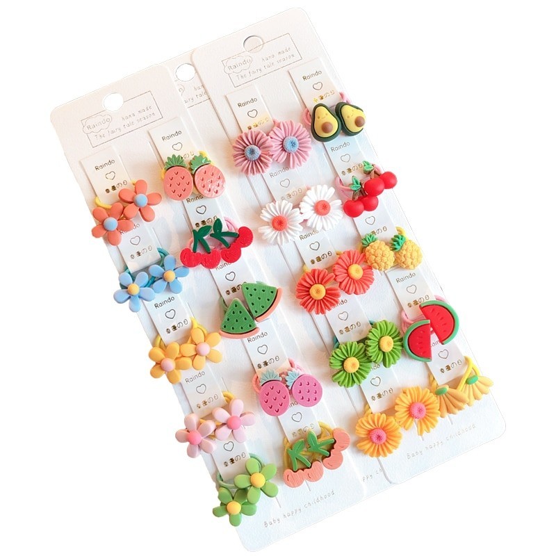 Hair elastics - animals / flowers / fruits shaped - 20 / 30 / 40 piecesHair clips