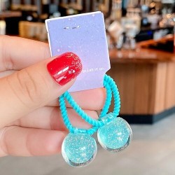 Hair elastics - with starry ball - 2 piecesHair clips
