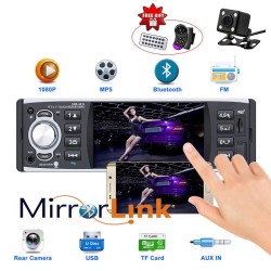 Bluetooth car radio - 4.1 Inch - 1 Din - remote control - HD - 12V - USB - AUXDin 1