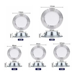 LED ceiling light - recessed round lamp - 5W / 9W / 12W / 15W / 18W - AC 220V-240V - 10 piecesCeiling lights