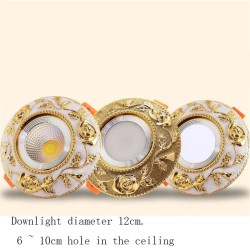 American style - luxurious gold ceiling lamp - spot light - recessed - dimmable - COB - LED - 3W / 5W / 7WSpotlights