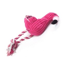 Dog / cat training toy - chew / teeth cleaning - cotton rope - pink flamingoToys
