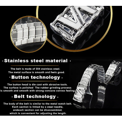 Luxurious stainless steel belt - punk style - buckle with pantherBelts