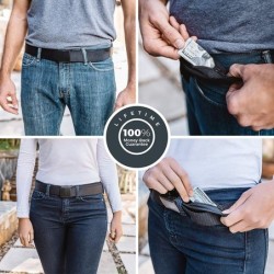 Anti theft belt - with hidden zipper - unisex - 120cmBelts