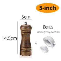 Wooden salt / pepper / herbs grinder - adjustable coarseness - ceramic rotorMills - Grinders
