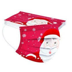 Protective face / mouth masks - disposable - 3-ply - for children - christmas print - 50 piecesMouth masks