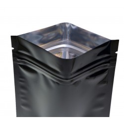 Aluminum resealable foil bags - double sided - with ziplock - glossy black - 100 piecesKitchen