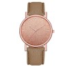 Luxurious women's quartz watch - leather strap - with rhinestonesWatches