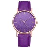 Luxurious women's quartz watch - leather strap - with rhinestonesWatches
