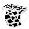 Protective face / mouth masks - disposable - 3-ply - milk cow - black white spots print - 50 piecesMouth masks