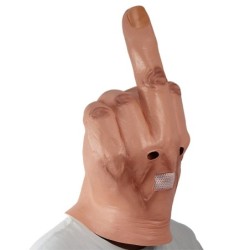 Latex face mask - full face - for Halloween / masquerades - middle fingerMasks