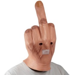 Latex face mask - full face - for Halloween / masquerades - middle fingerMasks