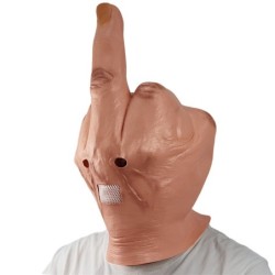 Latex face mask - full face - for Halloween / masquerades - middle fingerMasks