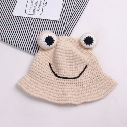 Warm knitted hat - bucket style - with toad's eyesHats & caps