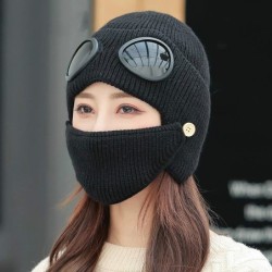 Warm winter knitted hat - with glasses - ears / mouth protectionDiagnosis