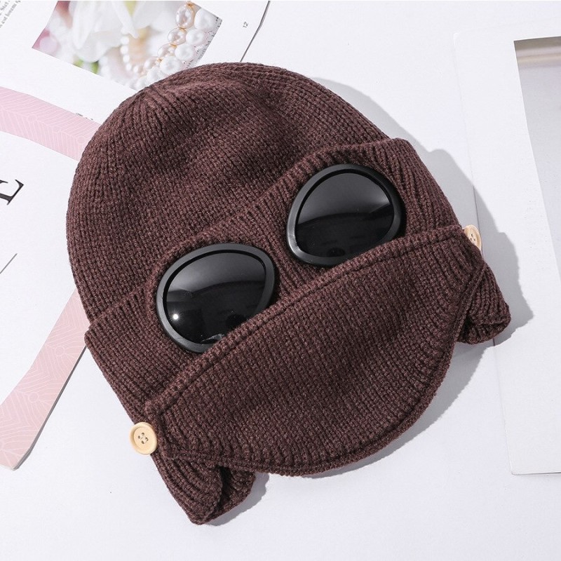 Warm winter knitted hat - with glasses - ears / mouth protectionDiagnosis