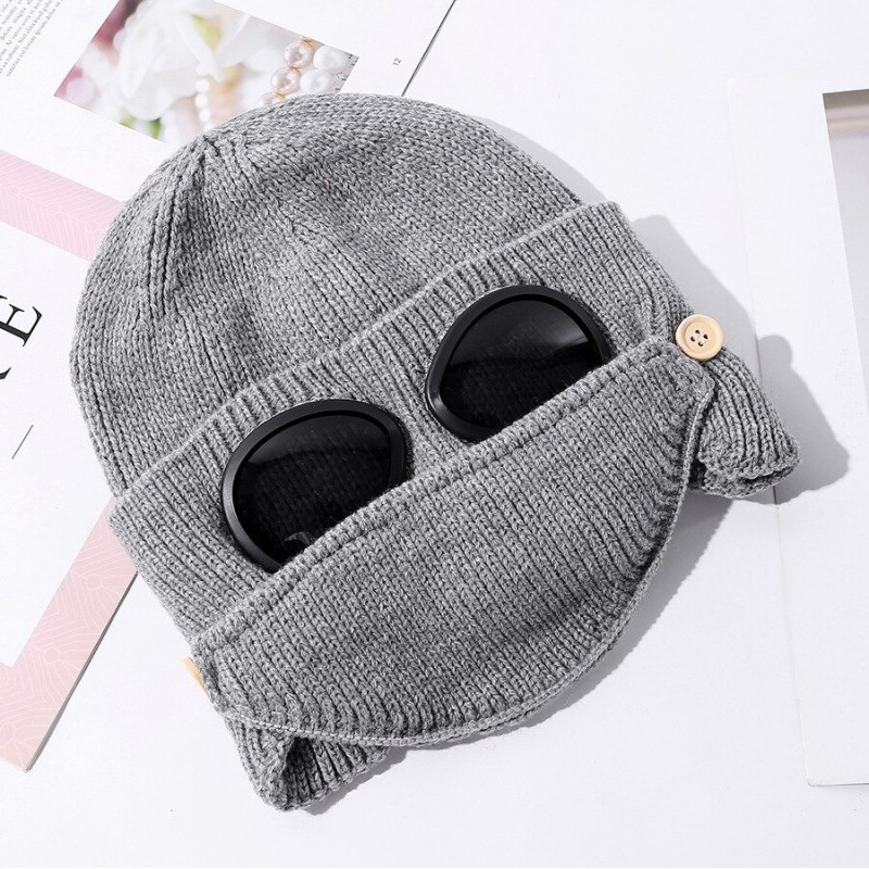 Warm winter knitted hat - with glasses - ears / mouth protectionDiagnosis