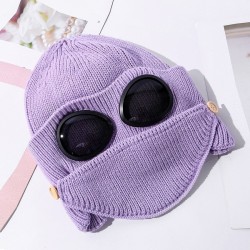 Warm winter knitted hat - with glasses - ears / mouth protectionDiagnosis