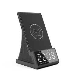 Wireless fast charger - phone holder - Bluetooth speaker - FM radio - alarm clock - LED - USBHolders