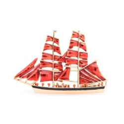 Elegant brooch - with red sailboatBrooches